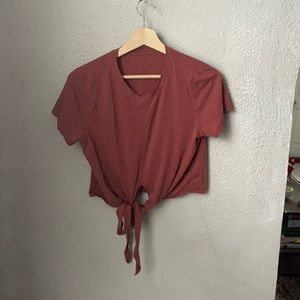 Lululemon workout short sleeve tie up